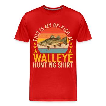 Walleye Fishing Angler - Männer Premium Bio T-Shirt - Rot - Vorne - Damien (186cm)