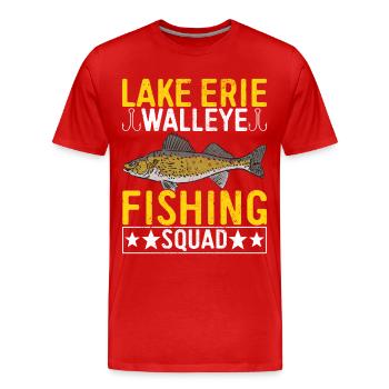 Walleye Fishing Angler - Men's Premium Organic T-Shirt - red - Front - Damien (186cm)