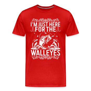 Walleye Fishing Angler - Men's Premium Organic T-Shirt - red - Front - Damien (186cm)