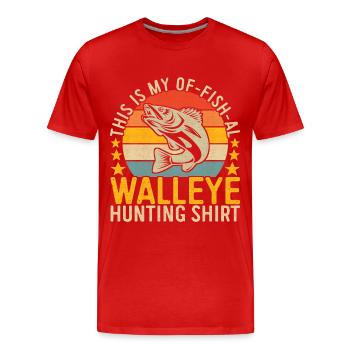 Walleye Fishing Angler - Men's Premium Organic T-Shirt - red - Front - Damien (186cm)