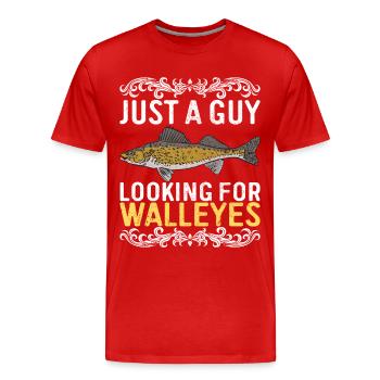 Walleye Fishing Angler - Männer Premium Bio T-Shirt - Rot - Vorne - Damien (186cm)