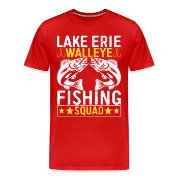 Walleye Fishing Angler - Men's Premium Organic T-Shirt - red - Front - Damien (186cm)