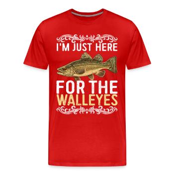 Walleye Fishing Angler - Men's Premium Organic T-Shirt - red - Front - Damien (186cm)