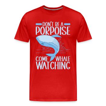 Whales Whale - Men's Premium Organic T-Shirt - red - Front - Damien (186cm)
