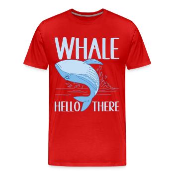 Whales Whale - Men's Premium Organic T-Shirt - red - Front - Damien (186cm)