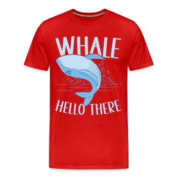 Whales Whale - Men's Premium Organic T-Shirt - red - Front - Damien (186cm)