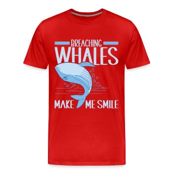 Wale Walfisch - Männer Premium Bio T-Shirt - Rot - Vorne - Damien (186cm)