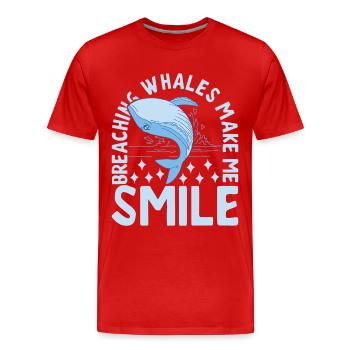 Wale Walfisch - Männer Premium Bio T-Shirt - Rot - Vorne - Damien (186cm)