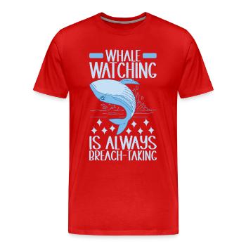 Whales Whale - Men's Premium Organic T-Shirt - red - Front - Damien (186cm)