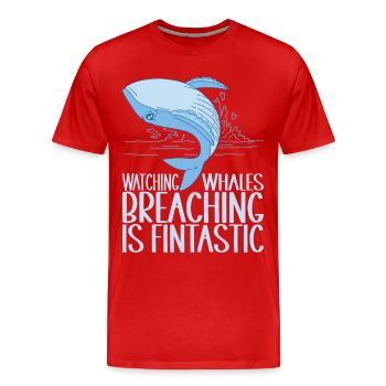 Whales Whale - Men's Premium Organic T-Shirt - red - Front - Damien (186cm)