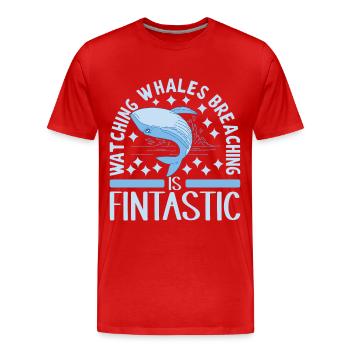 Whales Whale - Men's Premium Organic T-Shirt - red - Front - Damien (186cm)