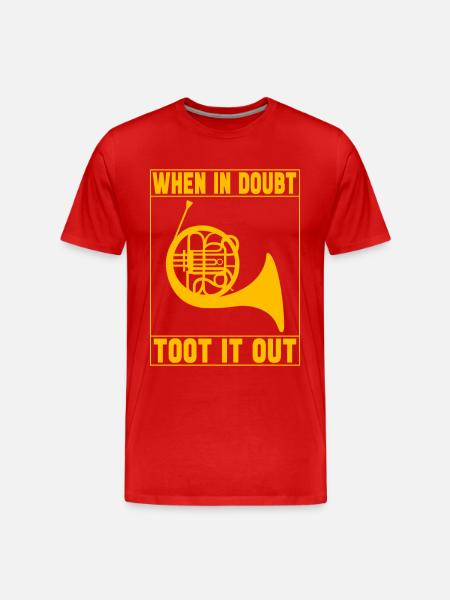 Horn Brass Instrument - Men's Premium Organic T-Shirt - red
