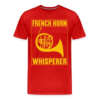 Horn Blechblasinstrument - Männer Premium Bio T-Shirt - Rot - Vorne - Damien (186cm)