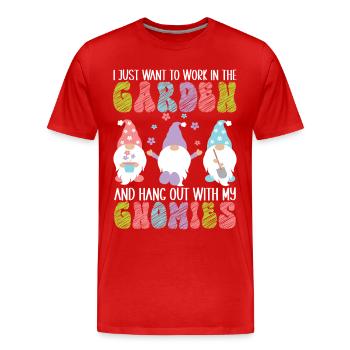 Gartenzwerge Gartenarbeit - Männer Premium Bio T-Shirt - Rot - Vorne - Damien (186cm)