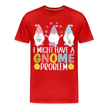 Garden Gnomes Gardening - Men's Premium Organic T-Shirt - red - Front - Damien (186cm)