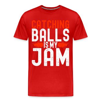 Ballon chasseur Ballon chasseur - T-shirt bio Premium Homme - rouge - Devant - Damien (186cm)