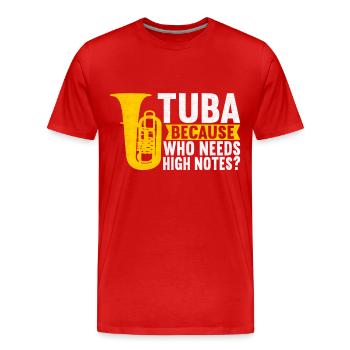 Tuba Tubist - Men's Premium Organic T-Shirt - red - Front - Damien (186cm)