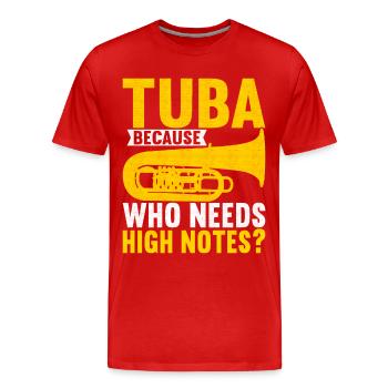 Tuba Tubist - Men's Premium Organic T-Shirt - red - Front - Damien (186cm)