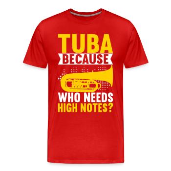 Tuba Tubist - Men's Premium Organic T-Shirt - red - Front - Damien (186cm)
