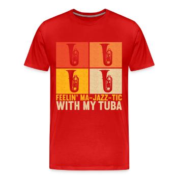 Tuba Tubist - Men's Premium Organic T-Shirt - red - Front - Damien (186cm)