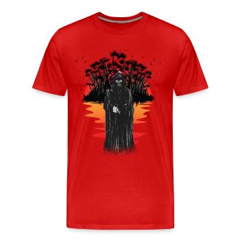 Tod Monster Horror Fantasy Halloween Kreatur - Männer Premium Bio T-Shirt - Rot - Vorne - Damien (186cm)