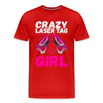 Laser Tag Birthday Laser Tag Player - Men's Premium Organic T-Shirt - red - Front - Damien (186cm)