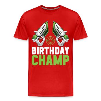 Laser Tag Birthday Laser Tag Player - Men's Premium Organic T-Shirt - red - Front - Damien (186cm)