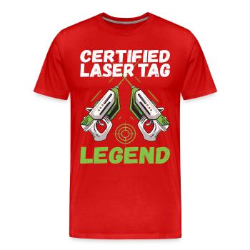 Laser Tag Anniversaire Laser Tag Joueur - T-shirt bio Premium Homme - rouge - Devant - Damien (186cm)