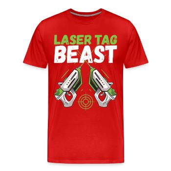 Laser Tag Anniversaire Laser Tag Joueur - T-shirt bio Premium Homme - rouge - Devant - Damien (186cm)