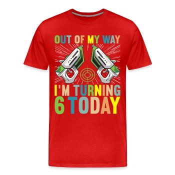 Laser Tag Anniversaire Laser Tag Joueur - T-shirt bio Premium Homme - rouge - Devant - Damien (186cm)