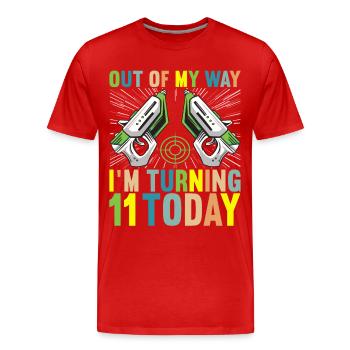 Laser Tag Anniversaire Laser Tag Joueur - T-shirt bio Premium Homme - rouge - Devant - Damien (186cm)