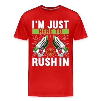 Laser Tag Anniversaire Laser Tag Joueur - T-shirt bio Premium Homme - rouge - Devant - Damien (186cm)