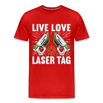 Laser Tag Anniversaire Laser Tag Joueur - T-shirt bio Premium Homme - rouge - Devant - Damien (186cm)