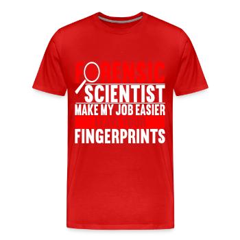 Forensik Forensiker - Männer Premium Bio T-Shirt - Rot - Vorne - Damien (186cm)