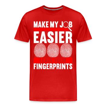 Forensik Forensiker - Männer Premium Bio T-Shirt - Rot - Vorne - Damien (186cm)
