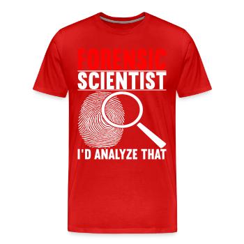 Forensik Forensiker - Männer Premium Bio T-Shirt - Rot - Vorne - Damien (186cm)