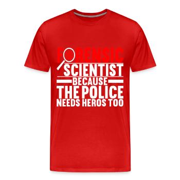 Forensik Forensiker - Männer Premium Bio T-Shirt - Rot - Vorne - Damien (186cm)