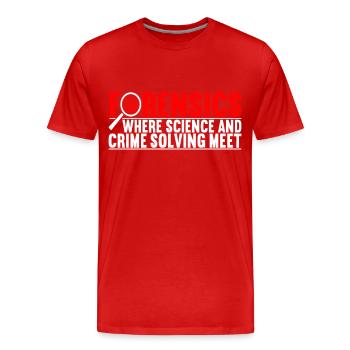 Forensik Forensiker - Männer Premium Bio T-Shirt - Rot - Vorne - Damien (186cm)