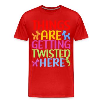 Balloon Animal Balloon Twisting - Men's Premium Organic T-Shirt - red - Front - Damien (186cm)