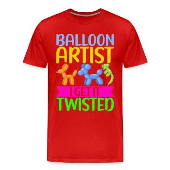Balloon Animal Balloon Twisting - Men's Premium Organic T-Shirt - red - Front - Damien (186cm)