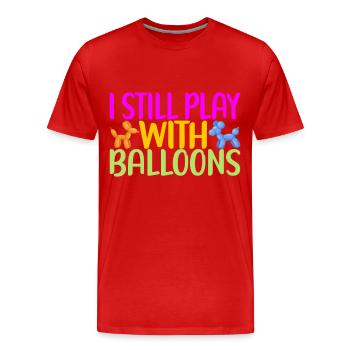 Balloon Animal Balloon Twisting - Men's Premium Organic T-Shirt - red - Front - Damien (186cm)