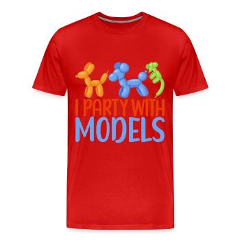 Balloon Animal Balloon Twisting - Men's Premium Organic T-Shirt - red - Front - Damien (186cm)