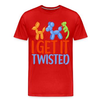 Balloon Animal Balloon Twisting - Men's Premium Organic T-Shirt - red - Front - Damien (186cm)