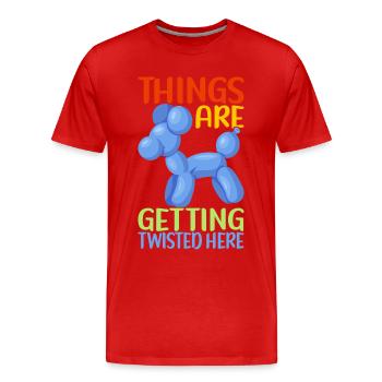 Balloon Animal Balloon Twisting - Men's Premium Organic T-Shirt - red - Front - Damien (186cm)