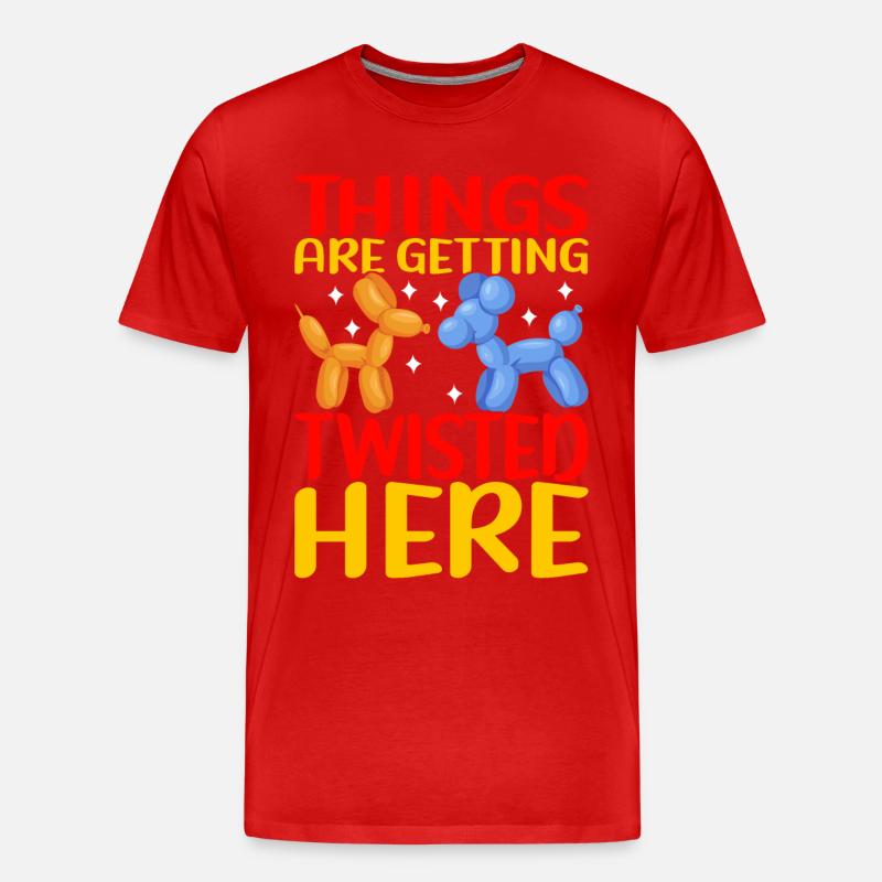 Ballontier Balloon Twisting - Männer Premium Bio T-Shirt - Rot