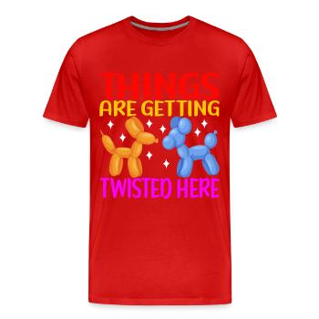 Balloon Animal Balloon Twisting - Men's Premium Organic T-Shirt - red - Front - Damien (186cm)