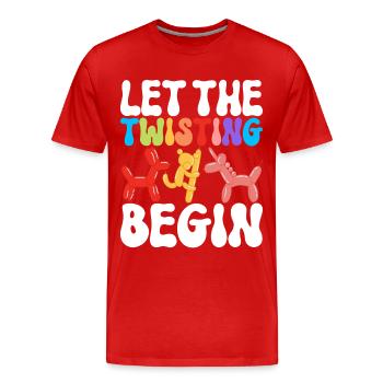 Balloon Animal Balloon Twisting - Men's Premium Organic T-Shirt - red - Front - Damien (186cm)