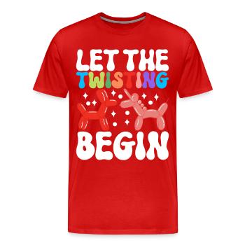 Balloon Animal Balloon Twisting - Men's Premium Organic T-Shirt - red - Front - Damien (186cm)