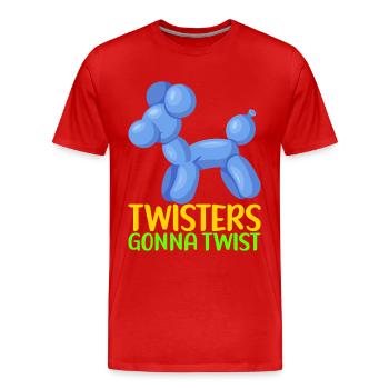 Balloon Animal Balloon Twisting - Men's Premium Organic T-Shirt - red - Front - Damien (186cm)