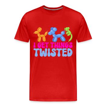 Balloon Animal Balloon Twisting - Men's Premium Organic T-Shirt - red - Front - Damien (186cm)